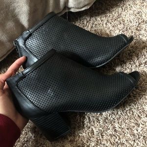 Open Toe Booties -Black
